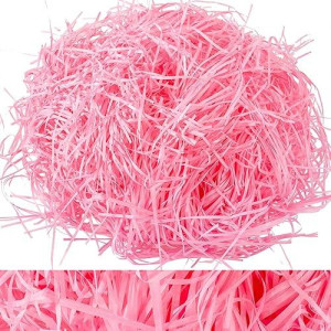 Whaline Basket Grass Craft Shredded Tissue Raffia Gift Filler Paper Shreds For Diy Gift Packaging Easter Basket Filling Egg Stuffer Party Supplies Accessories Decoration, 120G, 4 Oz (Light Pink)