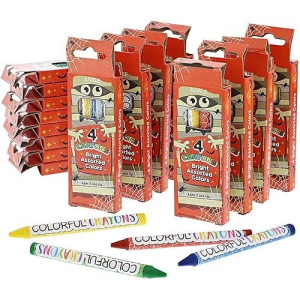 Juvale 30-Pack Halloween Crayons, Fun School Supplies For Kids, Party Favors, Fun Themed Festive Crayons Party Favors For Kids, Crayon Packs For Drawing, Doodling, Writing And Coloring, 4 Colors