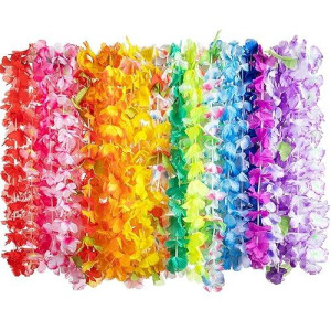 Joyin Toy 60 Counts Hawaiian Leis Bulk, Tropical Flower Lei Hawaiian Lei Beach Hawaii Luau Party Favors Decoration Birthday Party Supplies