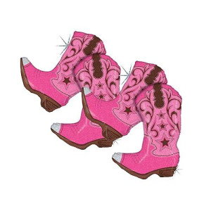 Set Of 2 Dancing Pink Cowgirl Boots Jumbo 36" Foil Party Balloons