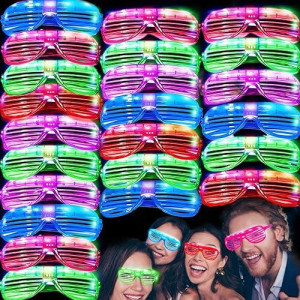 50 Pack Led Glasses Light Up Party Glasses Glow In The Dark Party Supplies Shutter Shades Neon Toys Flashing Glasses Carnival Sunglasses Party Favors Birthday Wedding Carnivlal Party Supplies