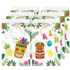 Wernnsai 16Pcs Aloha Party Favor Bags - 2 Style Hawaiian Tropical Party Supplies Tiki Pineapple Gift Bags Aloha Goodie Bags Candy Treat Bags Birthday Baby Shower Summer Pool Picnic Party