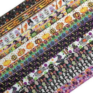 Niangzisewing 12Yards Mix Lots 1" (25Mm) Wide Halloween Ribbon Appliques Craft Party Decoration Pumpkin Ghost Skull Wizard Bat Cat Grosgrain Ribbons (Halloween, 25Mm (1"))