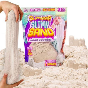 Slimygloop Slimy Sand, 3 Lbs Of Stretchable, Expandable, Moldable Cloud Slime, Non Stick, Slimy Play In A Resealable Bag, Great For Sensory Bins, Sensory Toys For Less-Mess Fun, Ages 3, 4, 5, 6, 7