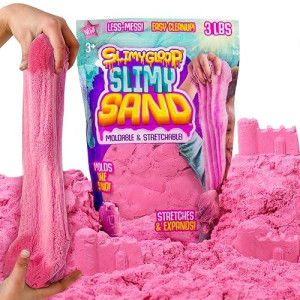 Slimysand By Horizon Group Usa, 3 Lbs Of Stretchable, Expandable, Moldable Cloud Slime, Non Stick, Slimy Play Sand In A Resealable Bag, Pink- A Sensory Activity