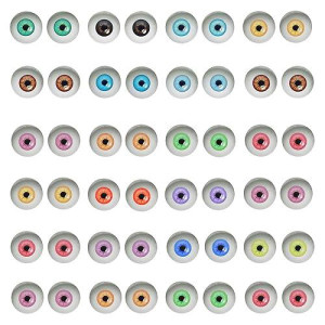 100Pcs 6Mm Halloween Glass Human Eyes For Art Dolls Sculptures Props Masks Fursuits Taxidermy Jewelry Making Flatback About 0.24Inches