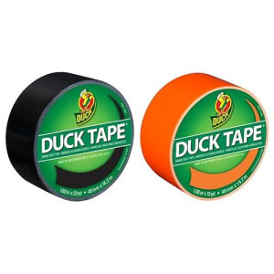 Duck Brand Color Duct Tape Halloween Holiday Combo 2-Pack, Black And Orange, 35 Yards Total