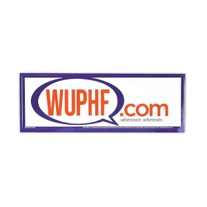 The Office Wuphf.Com Sticker - White 8.25-Inch X 2.75 -Inch With Red & Blue Print - Sitcom Social Media Startup Spoof - Great Gift For Hit Comedy Television Series Fans - For Home, Work, School