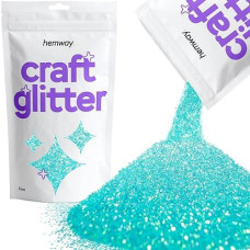 Hemway Craft Glitter 100G / 3.5Oz Glitter Flakes For Arts Crafts Tumblers Resin Epoxy Scrapbook Glass Schools Paper Halloween Decorations - Fine (1/64" 0.015" 0.4Mm) - Fluorescent Blue