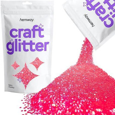 Hemway Craft Glitter 100G / 3.5Oz Glitter Flakes For Arts Crafts Tumblers Resin Epoxy Scrapbook Glass Schools Paper Halloween Decorations - Extra Chunky (1/24" 0.040" 1Mm) - Fluorescent Pink