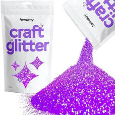 Hemway Craft Glitter 100G / 3.5Oz Glitter Flakes For Arts Crafts Tumblers Resin Epoxy Scrapbook Glass Schools Paper Halloween Decorations - Fine (1/64" 0.015" 0.4Mm) - Fluorescent Purple