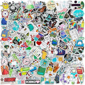 Zonon 200 Pieces Student Science Laboratory Stickers And Astronaut Space Sticker Set For Laptop Water Bottle Guitar Skateboard, Teens Kids Personalized Decals