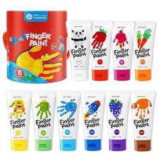 Jar Melo Non-Toxic Finger Paints Set, 10 Assorted Colors