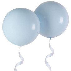 Oupking Giant 36 Inch Macaron Blue Balloons - Thick Latex Light Blue Big Round Balloons 10 Packs