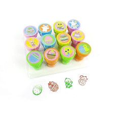 Tinymills 12 Pcs Easter Stamp Kit For Kids Self Inking Stamps Gift Easter Basket Filler Easter Hunt Prizes