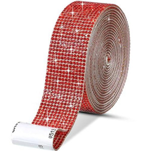 Zonon Red Rhinestone Strips 1.06" x 3 Y