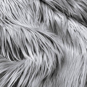 Tatuo Platinum Grey Faux Fur Fabric 60x18 Inch for Crafts