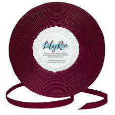 Burgundy Ribbon 1/4 Inches 36 Yards Satin Roll Perfect For Scrapbooking, Art, Wedding, Wreath, Packing Birthday, Wrapping Christmas Gifts Or Other Projects Maroon