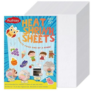 Auihiay 50 Pcs Mini Shrink Plastic Sheets, Heat Shrinky Sheet For Kids, Diy Shrinking Art Creative Crafts, Great Mothers Day Gifts Christmas Ornament, 6 X 4 Inch / 15 X 10 Cm