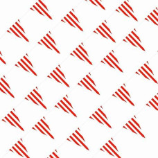 Piokio 100Ft Red And White Striped Pennant Banner, Carnival Circus Theme Party Decorations Supplies, String Triangle Bunting Flags For Birthday Party, Festival Celebration, Events Classroom Decor