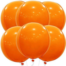 Katchon, Big 22 Inch Orange Balloons - Pack Of 6 | Orange Mylar Balloons For Basketball Party Decorations | Orange Foil Balloons For Orange Party Decorations | Basketball Birthday Party Decorations