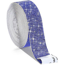 Zonon Royal Blue Rhinestone Strips for DIY Crafts, 1.06