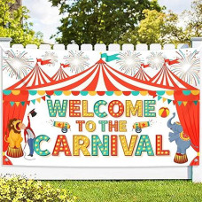 Katchon, Xtralarge Welcome To The Carnival Banner - 72X44 Inch | Carnival Decorations, Carnival Theme Party Decorations | Carnival Games Decor, Carnival Backdrop | Circus Theme Party Decor