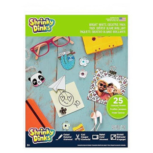 Shrinky Dinks Creative Pack, 25 Bright White Sheets, Kids Arts And Crafts Activity Set, Kids Toys For Ages 6 Up By Just Play