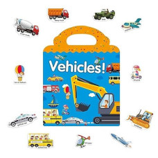 AEAHALY Vehicle Reusable Sticker Book for Kids 2-4