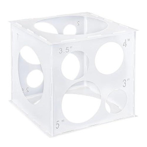 Auihiay 12 Holes Balloon Sizer Cube Box Collapsible Plastic Balloon Measurement Tool For Balloon Decorations, Balloon Columns, Balloon Arches (2-10 Inch)