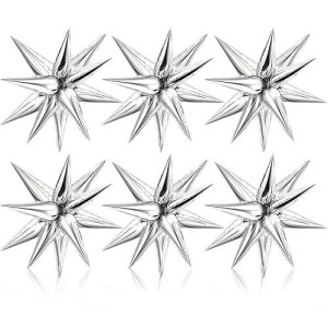 NOVWANG 75 Pcs Silver Star Foil Balloons 24in for