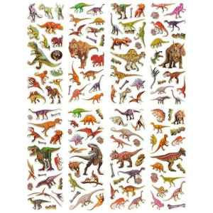 SIX VANKA 3D Dinosaur Puffy Stickers - 8 Sheets for