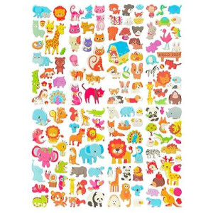 SIX VANKA 3D Animal Puffy Stickers - 8 Sheets for