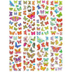 SIX VANKA 3D Puffy Butterfly Stickers for Kids, 8