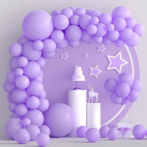 Tuparka Purple Balloons 102 Pcs Light Purple Balloons Garland Arch Kit 18 12 10 5 Inch Purple Balloons With Garland Strip For Birthday Baby Shower Wedding Party Decorations