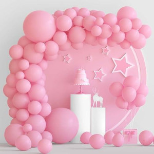 Tuparka Pink Balloons 102 Pcs Light Pink Balloons Garland Arch Kit 5 10 12 18 Inch Pink Balloons With Garland Strip For Birthday Baby Shower Wedding Easter Party Decorations