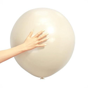 White Sand Balloons Party Balloons 18 Inch 10 Pack Cream White Latex Balloons For Baby Shower Happy Birthday Party Decorations