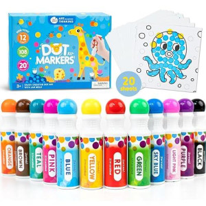 Jar Melo Washable Dot Markers Kit, 12 Non-Toxic Colors