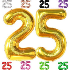 Katchon, Gold 25 Balloon Numbers - 40 Inch | 25Th Birthday Balloons, Gold 25Th Birthday Decorations For Women | 25 Balloon Numbers Gold | 25 Years Balloons, 25Th Birthday Decorations For Men