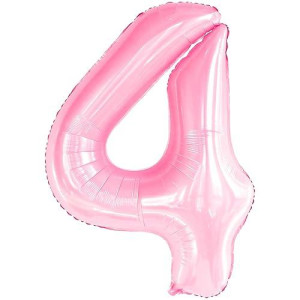 Katchon, Pink Giant Light Number 4 Balloon - 40 Inch, 4Th Birthday Decorations Girl