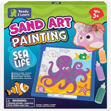 Ready 2 Learn Sand Art Painting - Sea Life - 4 Underwater Sand Art Pictures - 10 Colors - Sand Art Kits For Kids Ages 4-8