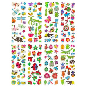 SIX VANKA 3D Puffy Insects Stickers - 8 Sheets