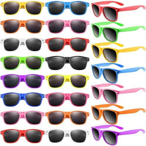 Tuparka 48 Pack Sunglasses Party Favors Neon Colors Sunglasses Bulk Goody Bag Fillers For Beach Birthday Party Pool Party Supplies, 12 Colors