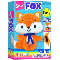 Krafun Fox Animal Sewing Kit For Kids Beginner My First Art & Craft, Includes Fox Doll Stuffed Animal, Instructions & Plush Felt Materials For Learn To Sew, Embroidery, Age 7 8 9 10 11 12