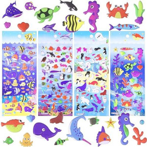 SHANGRLA 3D Puffy Ocean Animal Stickers - Assorted Foam Pack