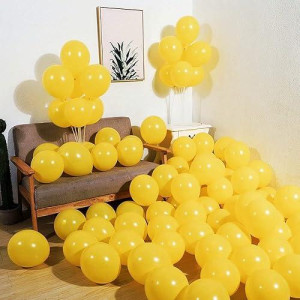 Abbaoww 100 Pcs Yellow Balloons 10 Inch Strong Latex Balloons For Party Decoration, Birthday, Wedding, Anniversary, Christmas And Arch Supplies