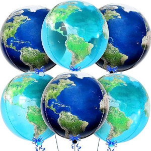 Katchon, Globe Balloons For Globe Decorations - Big 22 Inch, Pack Of 6 | Earth Balloons For Around The World Decorations | World Balloons For Bon Voyage Party Decorations, Travel Party Decorations