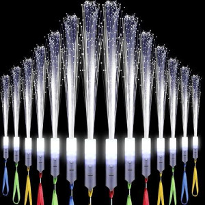 Jecery 72 Pieces White Fiber Optic Wands Glow Sticks Led Light Up Wedding Wand With 3 Modes Flashing Sparklers For Wedding Bridal Shower Birthday Glow In The Dark Party Favors Supplies