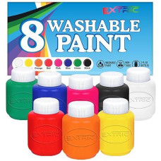 Kids Painting Set, Washable Paint For Kids 8 Colors, Non Toxic Tempera Paint 2 Oz Each, Paints For Toddlers Art, Craft, School And Home Finger Paints Projects