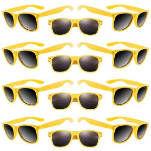 Tuparka 20 Pack Kids Sunglasses Bulk For Summer Pool Party Favors Birthday Parties Goody Bag Fillers, Yellow